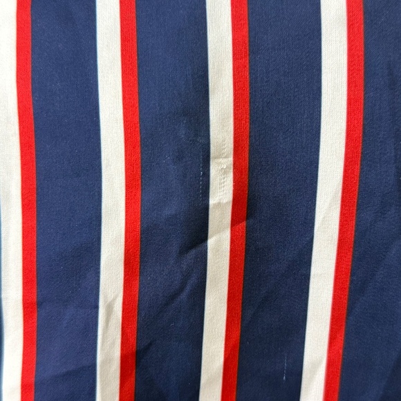 Zara Red White Blue Striped Long Sleeve Tie Front Bodysuit Size Medium - Picture 9 of 11